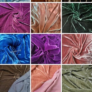 Silk Velvet Fabric by the Yard/Meter for Clothing/Bedding, Mulberry Silk Velvet for Drapes/Curtains/Pillowcases