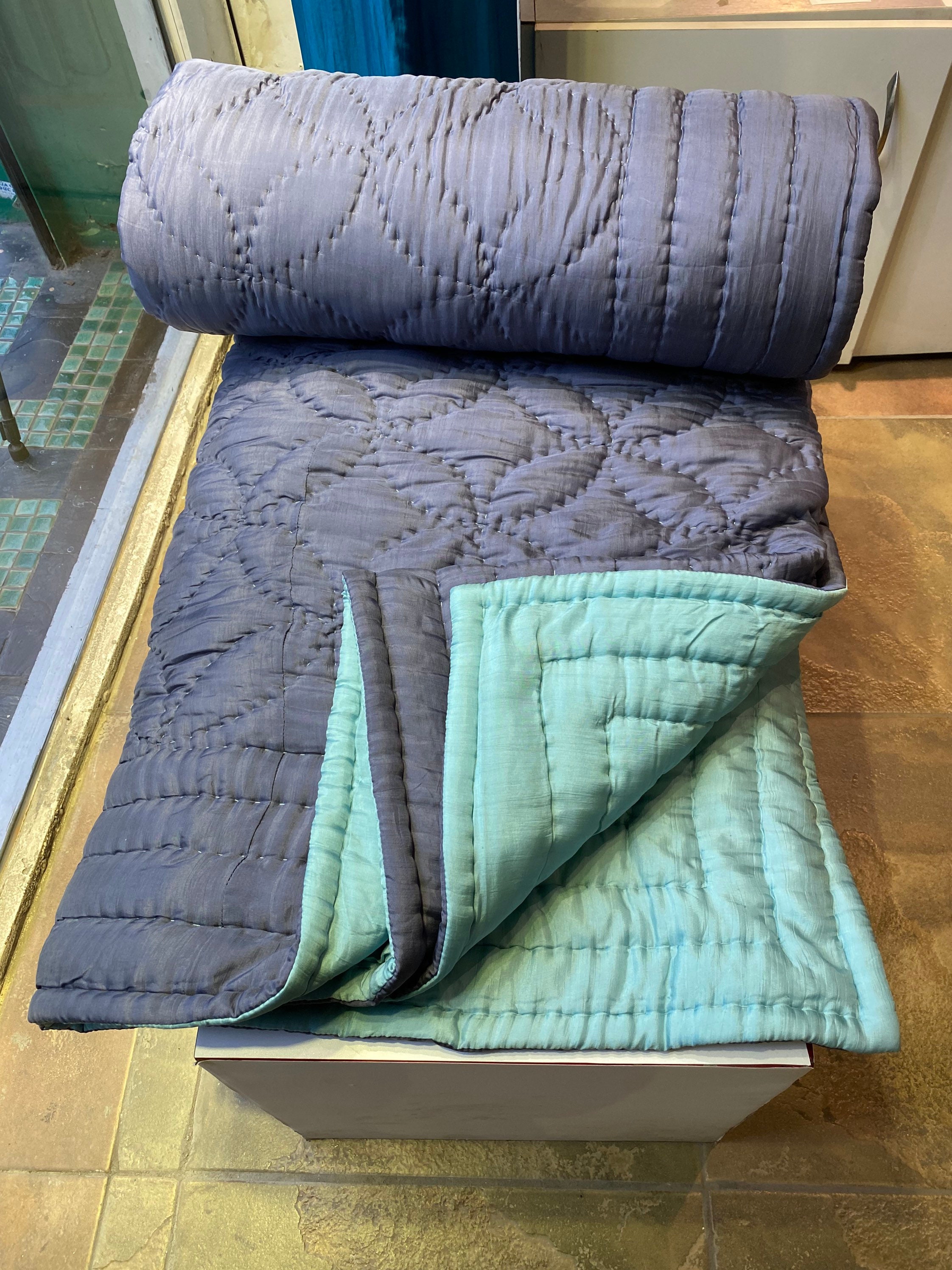 Handstitched Blanket Natural Silk Bedspread/coverlet/throw Etsy