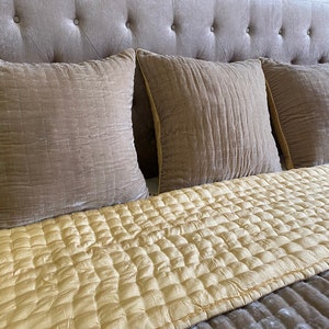 Luxury Silk Velvet Euro Shams, Square Decorative Pilowcase 26x26&quot;, Soft Euro Pillowcase made in Vietnam