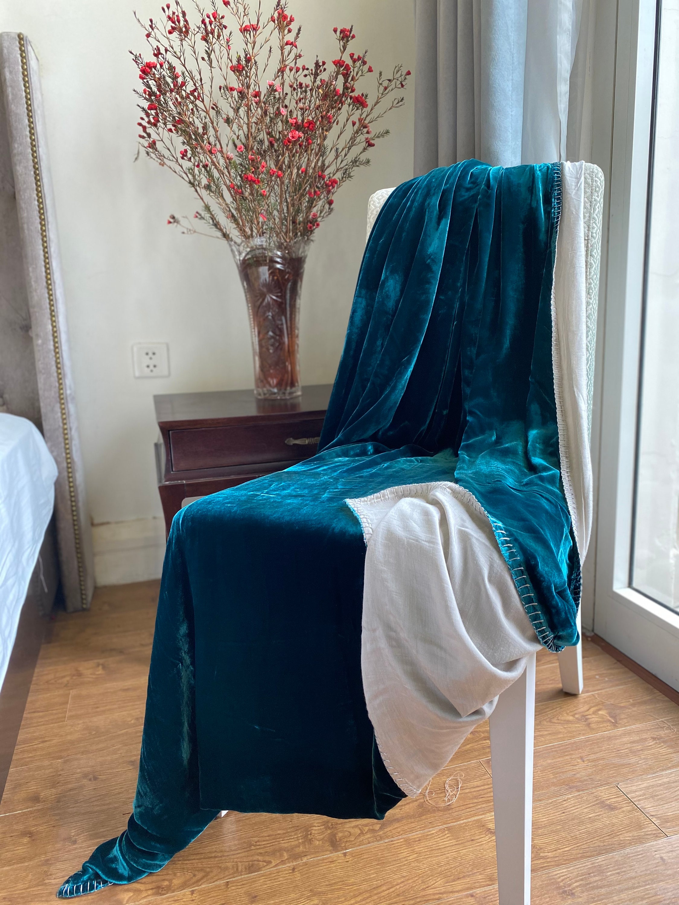 Silk Velvet Sofa Throw Blanket for Living Room Bed Throw Etsy