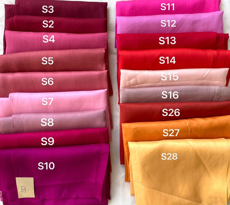 100 % Mulberry Silk Fabric by the Yard/Meter, Vietnam Natural Mulberry Silk, Pure Silk Fabric for Sleeping Wear/Clothing, Choose your colors zdjęcie 4