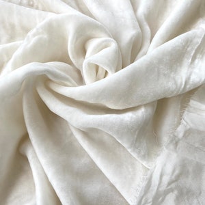 White Silk Velvet Fabric by the Yard/Meter for Fashion/Apparel/Bedding/Hand-dying, Retail and Wholesale