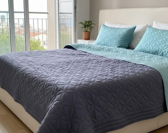 Hand-stitched Silk Quilt, Natural Mulberry Silk Bedspread/Coverlet/Throw with Custom Sizes in Various Colors, Handmade in Vietnam