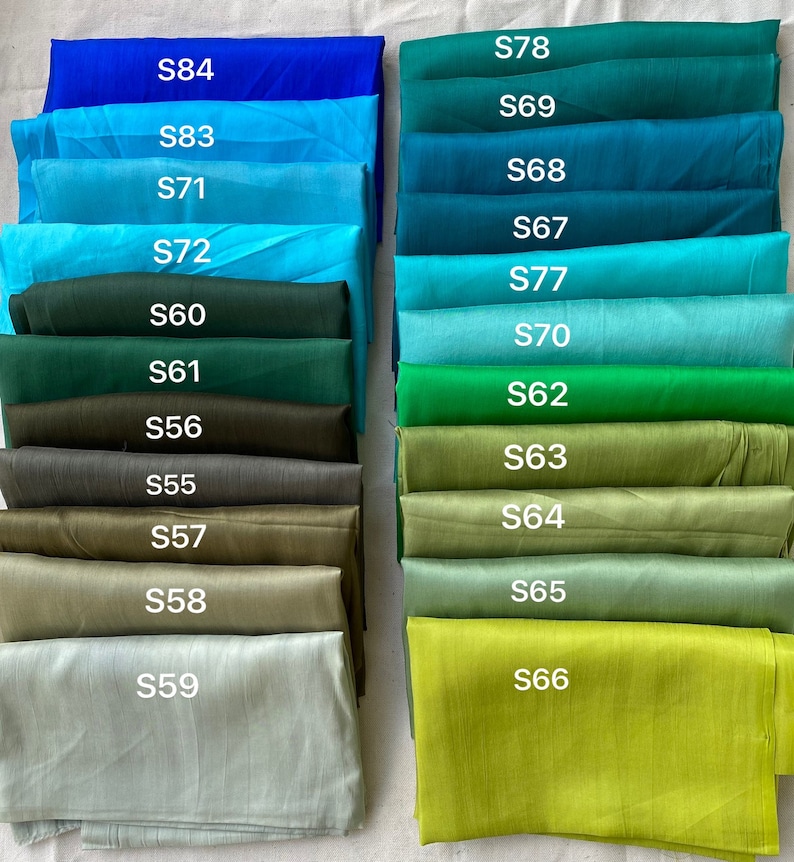 100 % soie de mûrier par mètre/mètre, soie de mûrier naturelle du Vietnam, tissu de pure soie pour vêtements de nuit/vêtements, couleurs au choix image 6