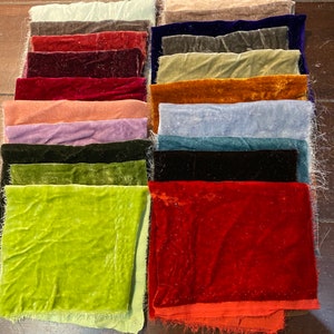 Silk Velvet Scraps 10x10/5x10/5x20/5x45/10x45, Velvet Ribbon, Velvet pieces for Craft/Doll Dress/Scrunchies/Quilting, Various Sizes zdjęcie 3