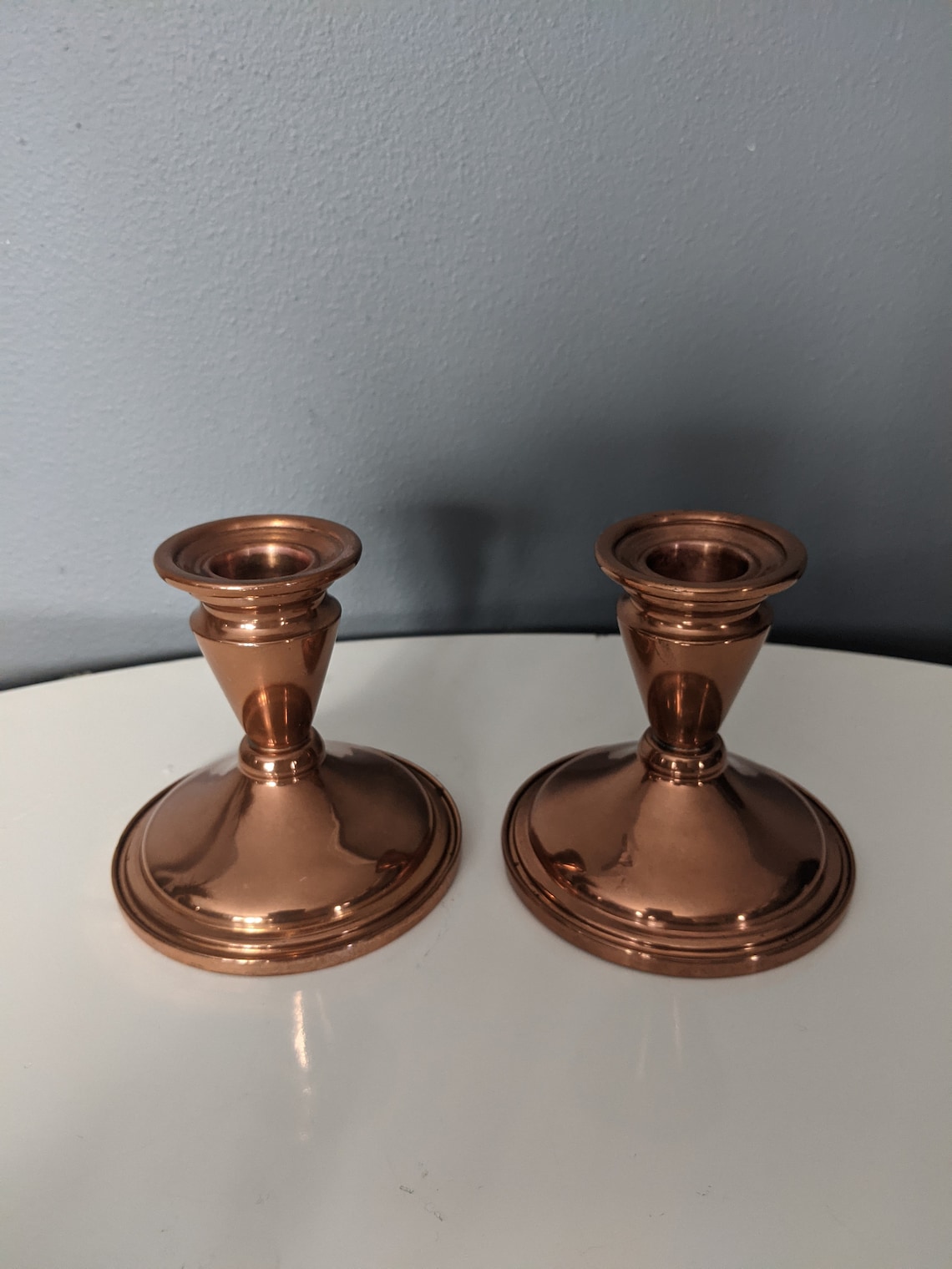 Antique Copper Candle Stick Holder Set Coppercraft Guild Etsy