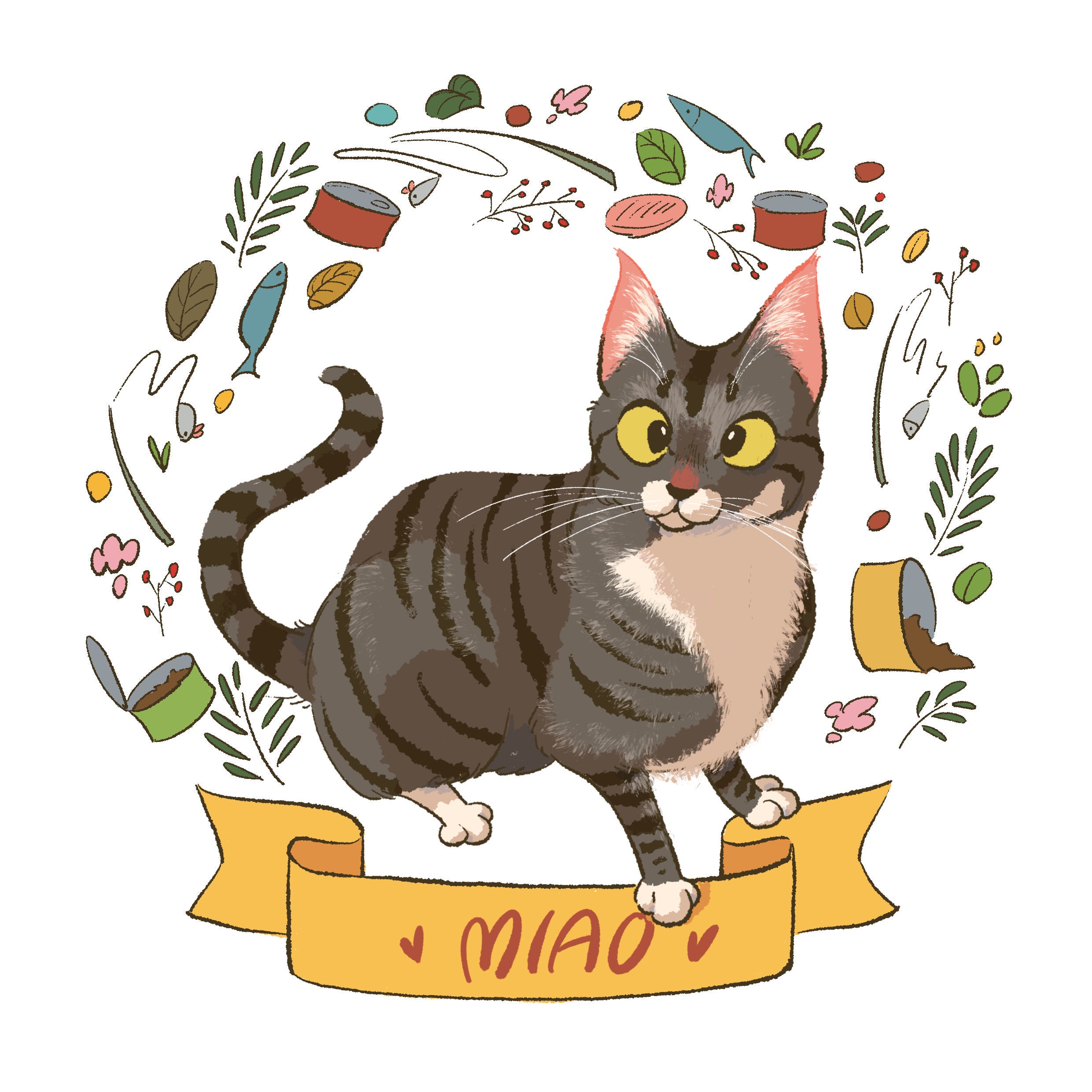 Drawing & Illustration Cute Custom Digital Pet Portrait Commissions