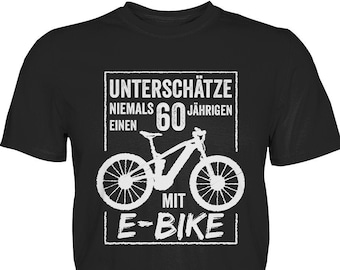 Unterschätze niemals einen alten Mann mit eBike Fahrrad Spruch Radsport 60 Jährigen Jahrgang 1964 - Premium Shirt Geschenk