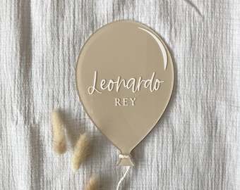 Personalized balloon birth announcement, Acrylic baby name sign, Newborn photo prop, Balloon birth announcement, Hello world baby balloon