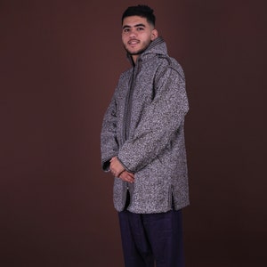 Winter Hippie Jacket | Hooded wool coat | Moroccan bohemian jacket | Handmade | Eco Friendly | Boho | Zipped wool Hoodie | Spring hoodie