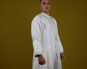 Jabador marroquí bordado: caftán de boda para hombre, atuendo