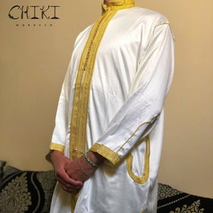 Royal Moroccan wedding long dress for men, Fancy traditional jabador 2 pieces, Muslim maxi Kaftan dress for formal occasions