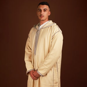Luxury Moroccan djellaba, Wool Djellaba for men, Kaftan long, Traditional Jabadour, Jellaba Marocain pour Homme, Thobe Jalabiya, Eid qamis