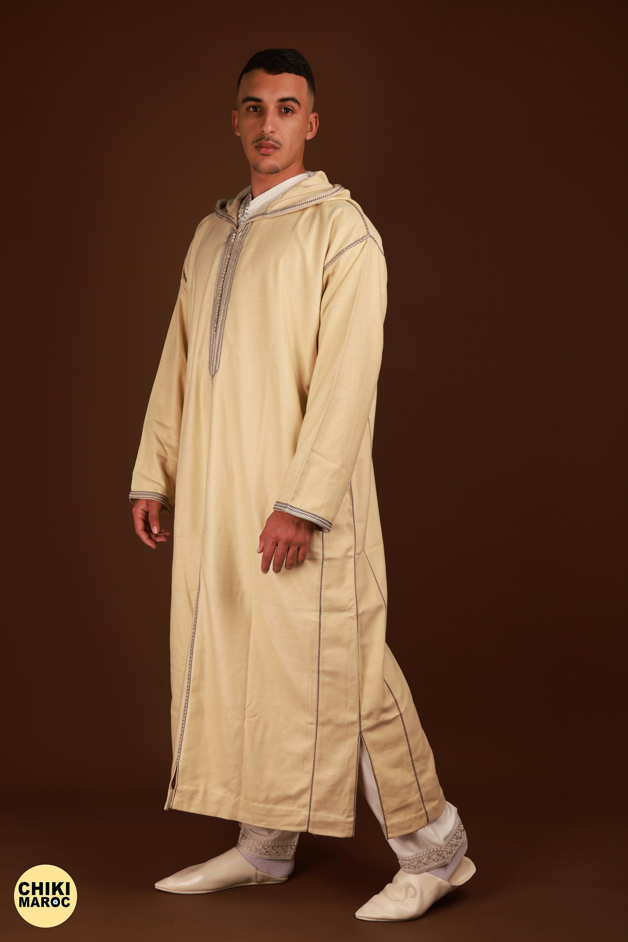 Chilaba djellaba túnica algodón egipcio para hombre