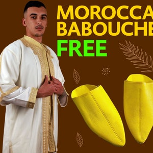 Moroccan Jabadour & FREE Babouche Royal wedding dress for men, Fancy traditional dress 3 pieces, Muslim Nikah dress Caftan Moroccan Jellaba