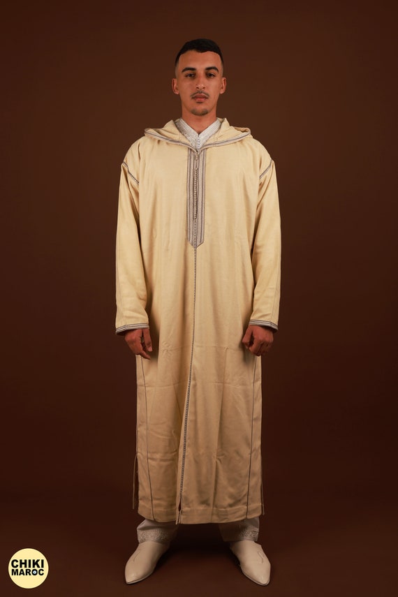 Luxury Moroccan Djellaba Wool Djellaba for Men Kaftan Long Traditional Jabadour Jellaba Marocain Pour Homme Thobe Jalabiya Eid Qamis Etsy