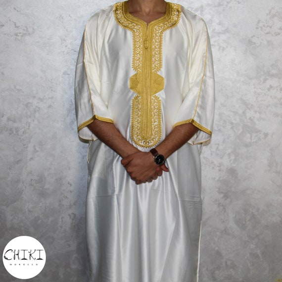 Caftan marocain a manches courtes Vetements d ete pour mariage musulman Long Caftan Robe Robe Africaine Homme Confortable Djellaba Marocaine Etsy Canada