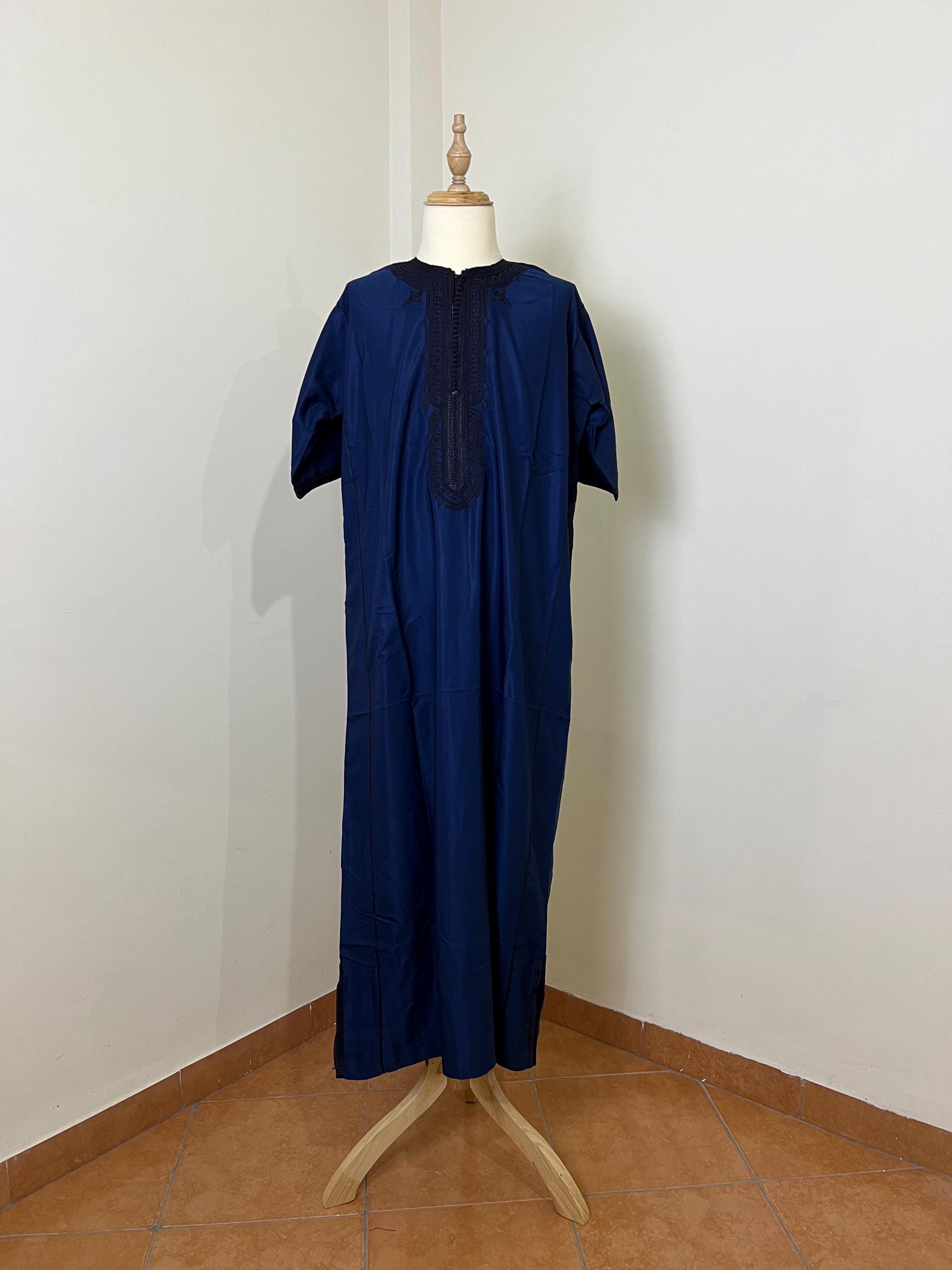 knee length dresses for ladies Men's Elegant Polyester Poplin Thobe/Jubba with Silver Detailing-Grey 2XL[+$2.99] / 56[+$4.99]