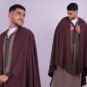 Handcrafted Moroccan Hooded Cloak - Traditional Wool Cloak - Handmade winter coat - Long cape, Long winter overcoat, Poncho, Winter coat