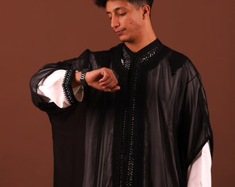 Royal Moroccan Jabadour Muslimisches Hochzeitskleid für Männer, Nikah Kleid 3-teilig, Herren Kaftan, Männer Kaftan, Männer lange Tunika Robe, bequeme Loungewear