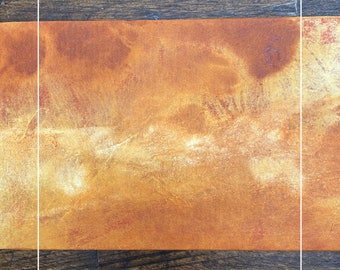 Golden Handmade Concertina Book | Hardcover Handbound | Handpainted Cover