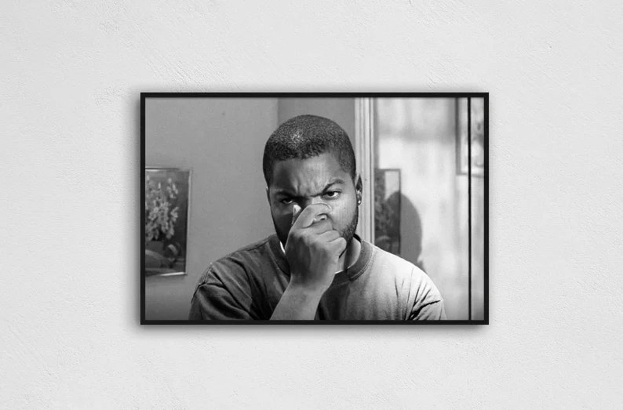 FRIDAY Ice Cube Movie Poster Black & White, Digital Oil Painting, Funny Bathroom Poster
