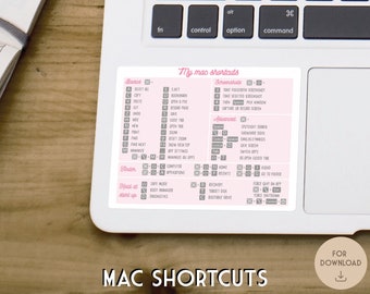 MAC OS Shortcuts| IMAC Shortcuts | Macbook | Apple Shortcuts | Download File | Downloadable Sticker | Critcut File | Silhouette Cameo