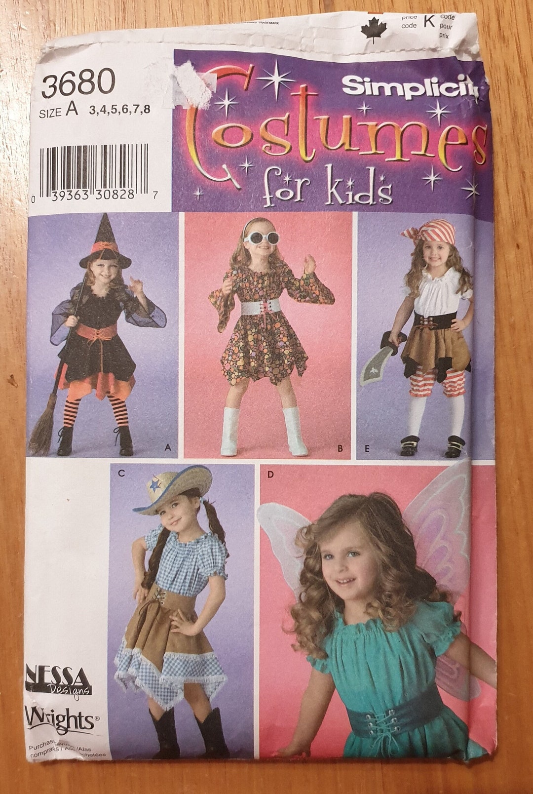 Kids Costume Sewing Pattern Witch Costume for Kids Pattern Pirate