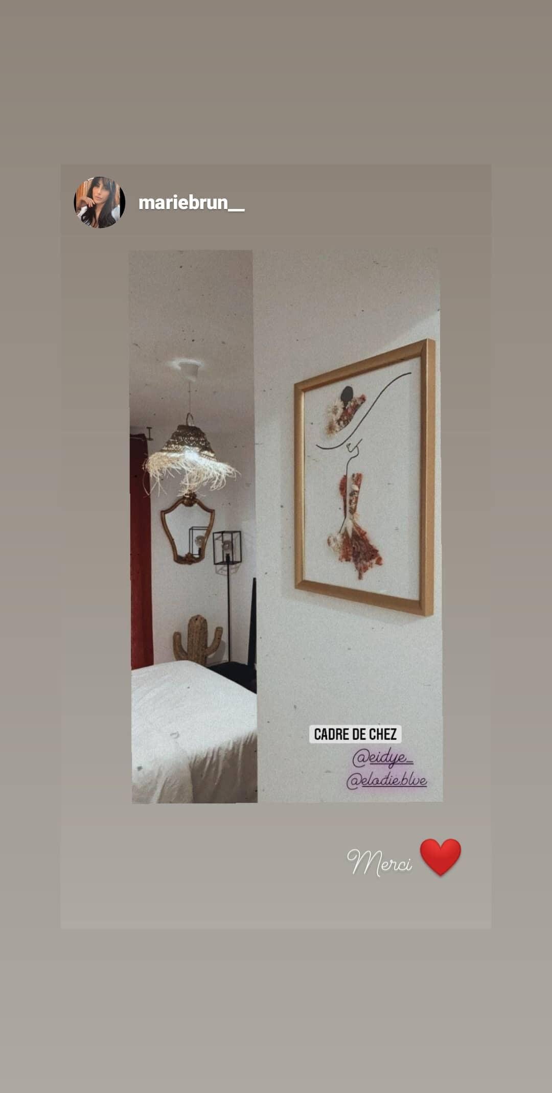 Fleurs Séchées - Tableau Herbier Diane- 30x40 cm