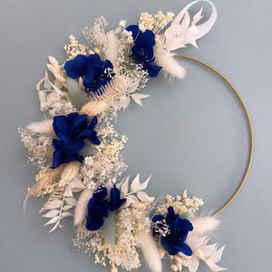 Dried flower crown with first name, customizable Christmas birth gift, boho bedroom wall decoration for country babyshower and zero waste