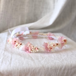 Dried flower crown for wedding, baptism, birthday