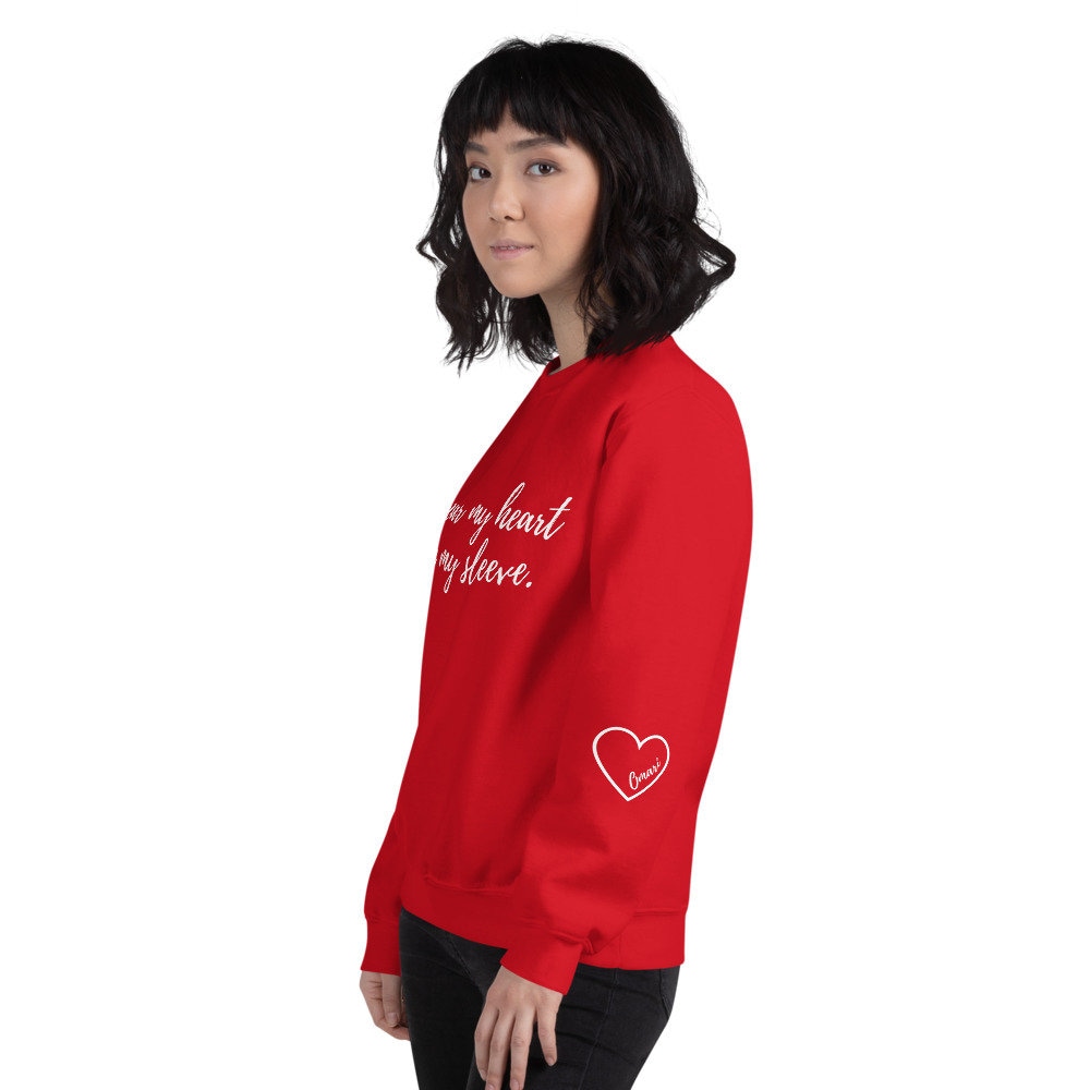 WEAR MY HEART On My Sleeve-Unisex Sweatshirt-Customizable-Soft | Etsy