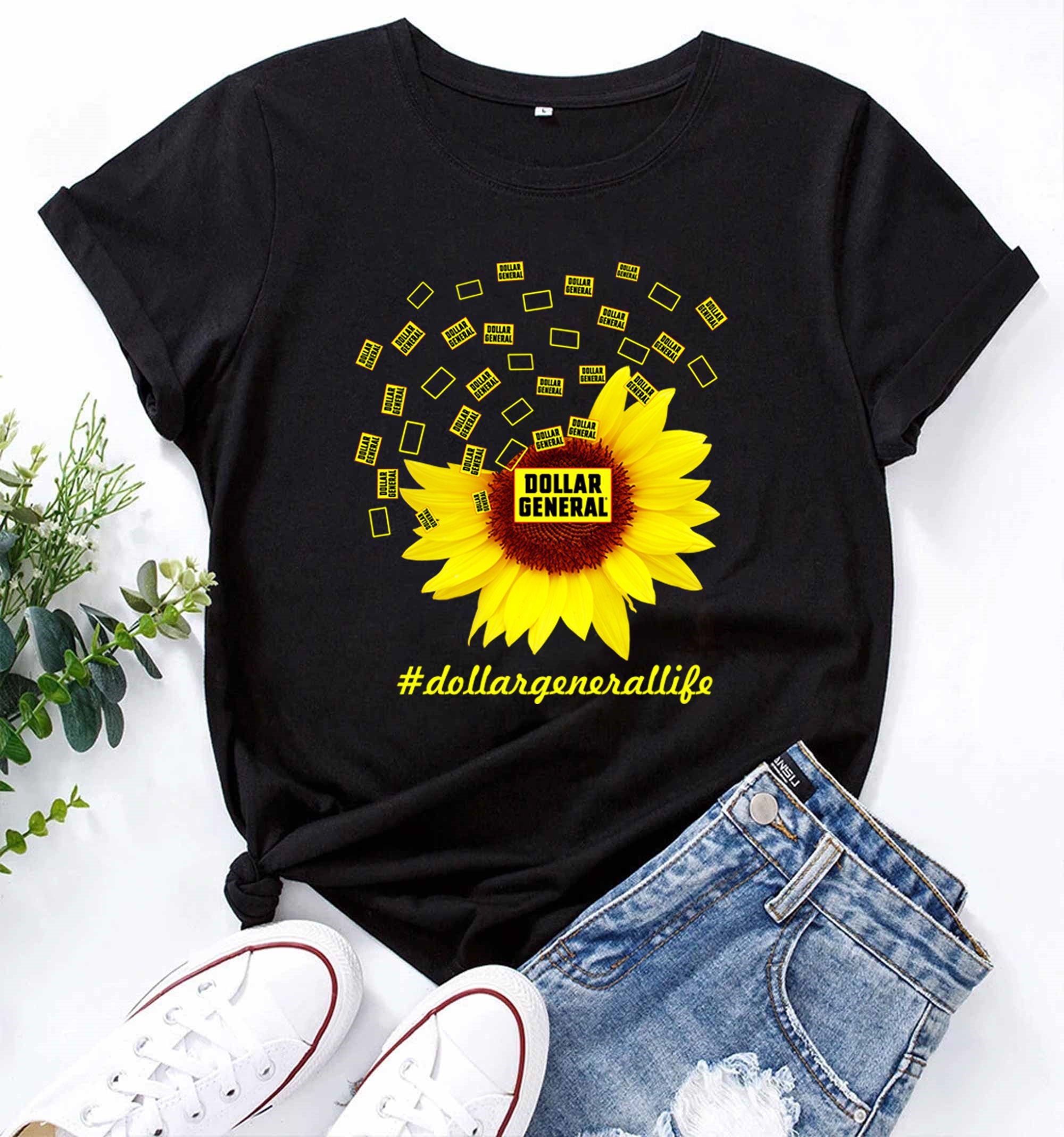 Dollar General Life Sunflower T-shirt Funny Dollar General | Etsy