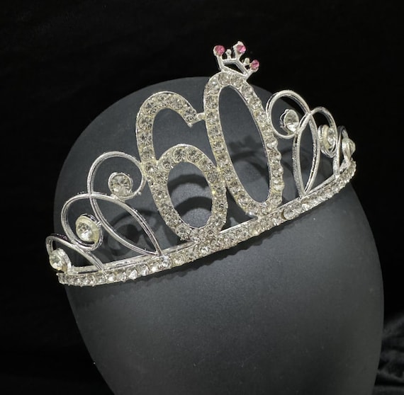 Silver 60th Birthday Crown,60th Birthday Tiara,60th Birthday  display picture 1