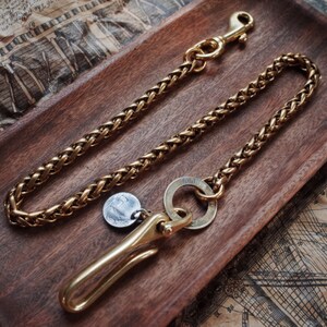 Handmade Vintage Solid Brass Wallet Chain With Fish Hook,single Link ...