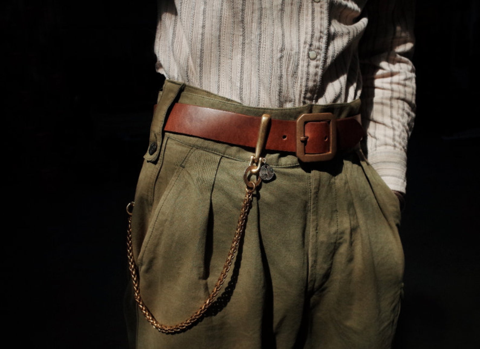 Handmade Vintage Solid Brass Wallet Chain With Fish Hook,single Link ...