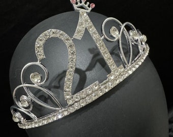 Silver 21th Birthday Crown,21th Birthday Tiara,21th Birthday gift for her,21th birthday Party, Birthday Crown,Birthday Party crown for girls