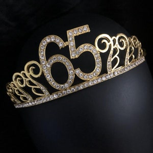Gold 65. Geburtstag Krone, 65. Geburtstag Tiara, 65. Geburtstag Geschenk für sie, 65. Geburtstagsparty, Geburtstagskrone, Geburtstagsparty Krone für Mädchen
