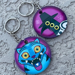 Demon Tiger and Bird | Wood Keychain
