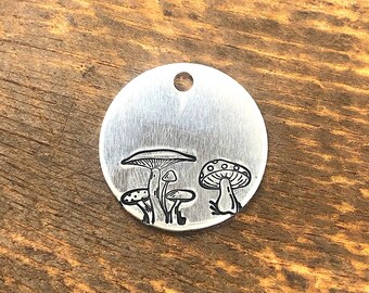 Low Alpine Hand Stamped Pet ID Tag Dog Cat Horse mountain pine tree handstamped custom collar silver gold brass copper steel metal