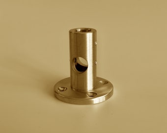 TYPE F - Two Way Flange - Customized brass shelf, brass shelving unit. Unlacquered, satin, solid brass connector. Made to order.