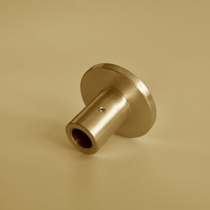 TYPE D - Base Flange without screw hole. Customized brass shelf, brass shelving unit. Unlacquered, satin and solid brass.