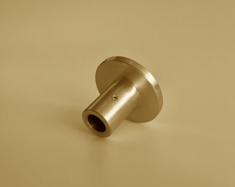 TYPE D - Base Flange without screw hole. Customized brass shelf, brass shelving unit. Unlacquered, satin and solid brass.
