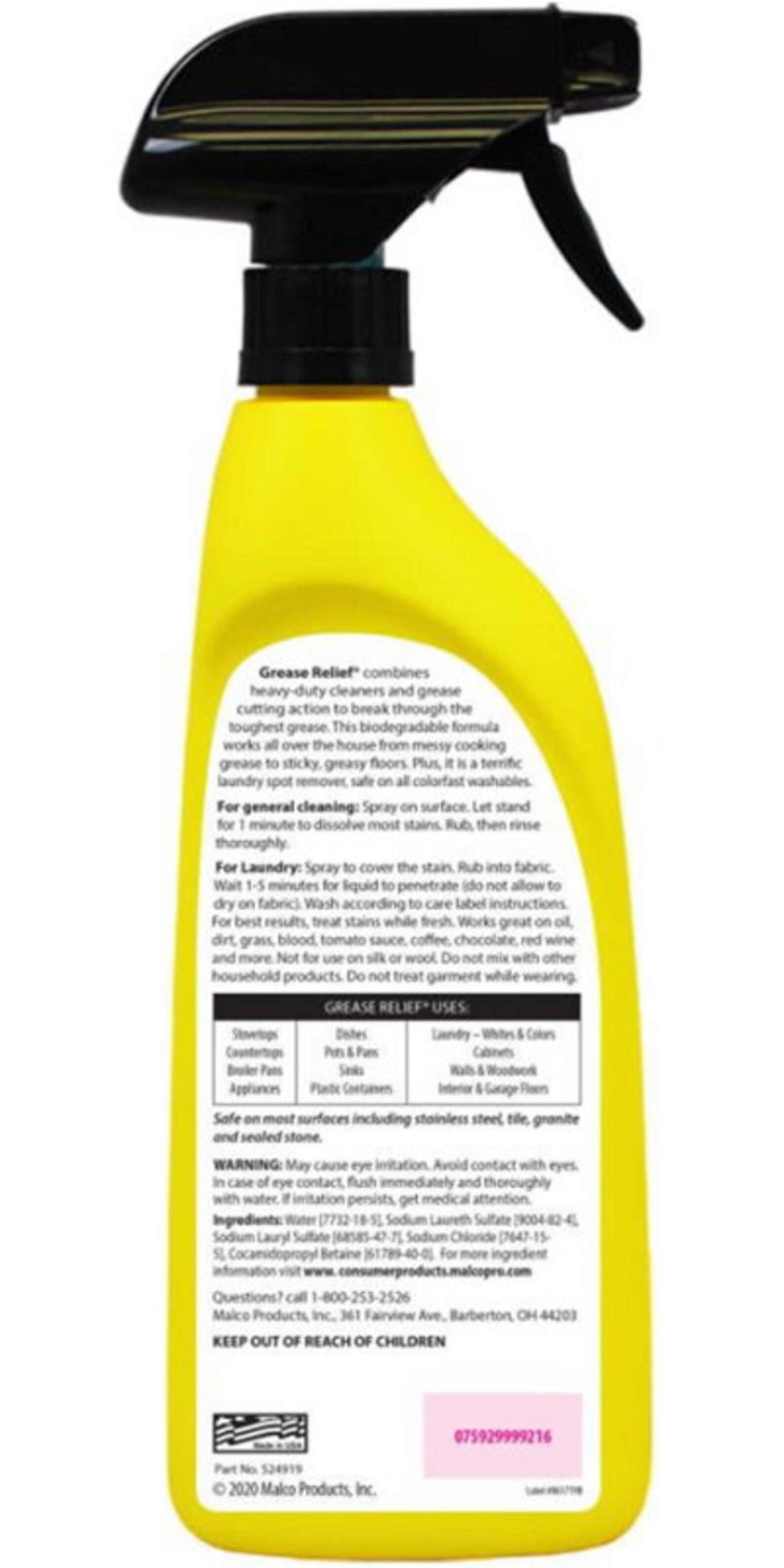 Grease relief Degreaser and Laundry Stain Remover 18 Ounce Etsy