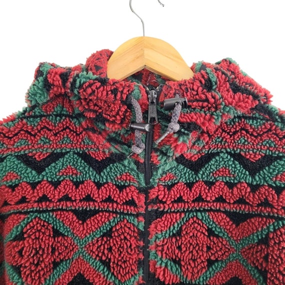 VTG Woolrich Southwestern Fleece Blanket Hooded F… - image 5