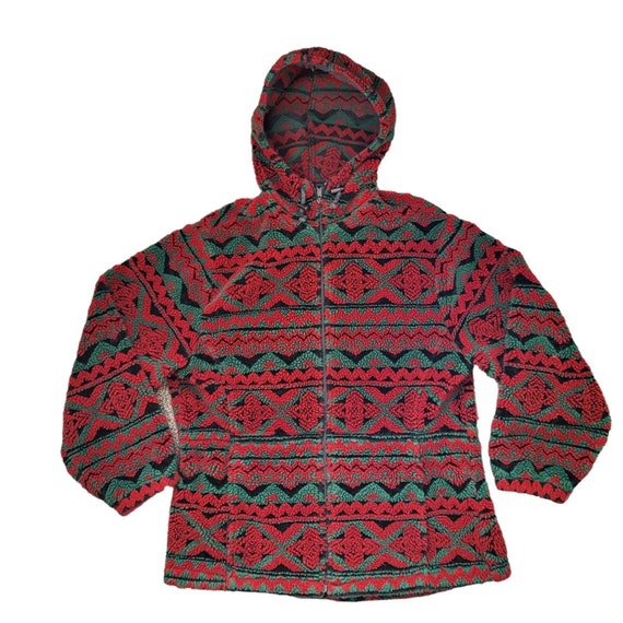 VTG Woolrich Southwestern Fleece Blanket Hooded F… - image 1