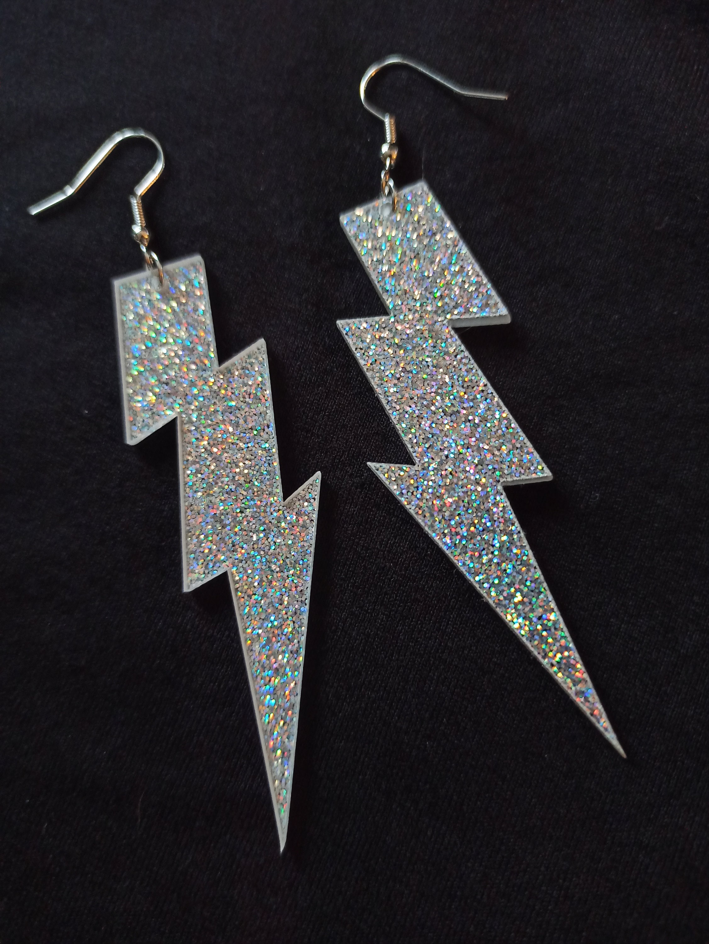 Big lightning bolt earrings best sale