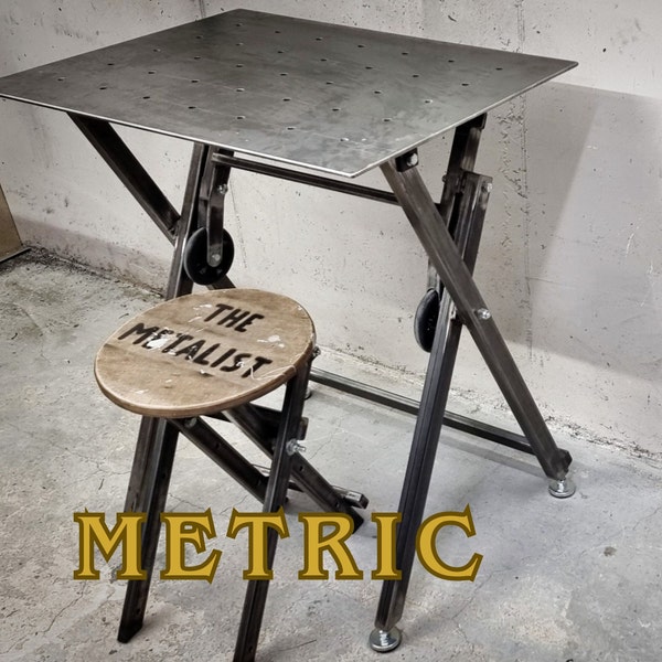 Mobile Foldable Welding Table, build plans in millimeters