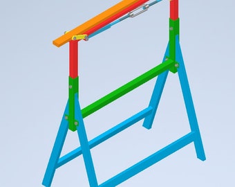 Plans for height-adjustable sawhorse (English in Millimeter)