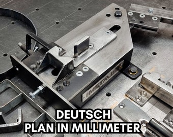 Planos en alemán para una dobladora de metales universal en milímetros.